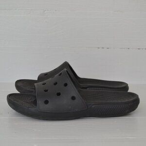 Crocs Black Slide Sandals Women's 8 Men's 6 Iconic Classic Casual Comfort Summer